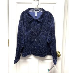 Jessica Howard Shirt Blue Corduroy Shacket NWT Women’s Size 16 Scales Jacket